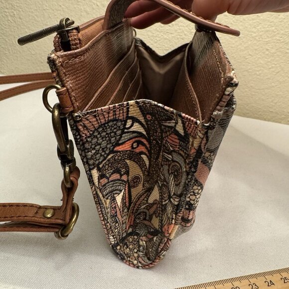 Sakroots Coated Canvas Smartphone Crossbody Wristlet Clutch Wallet Bag Bohemian - Picture 10 of 10